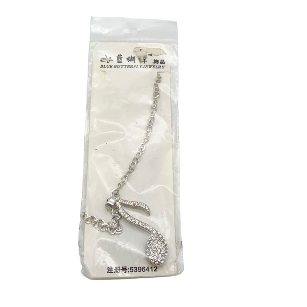6/$30 New Music Note Rhinestone Necklace